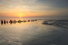 Sonnenuntergang im Wattenmeer von Eefje John