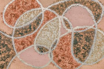 Schilderij van ronde organische vormen en lijnen van Lisette Rijkers