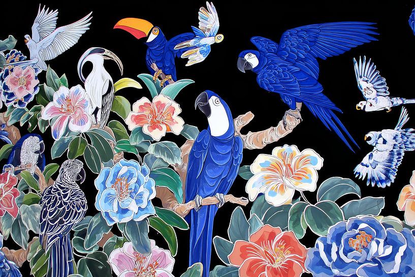 modern japanese art with birds by Egon Zitter