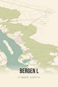 Alte Karte von Bergen L (Limburg) von Rezona