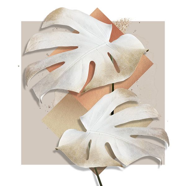 Gold &amp; Monstera Leaves von Marja van den Hurk