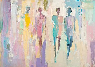 Abstract people | Figures moving in colour and light