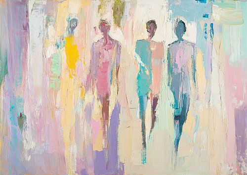 Abstrakte Menschen | Figuren, die sich in Farbe und Licht bewegen