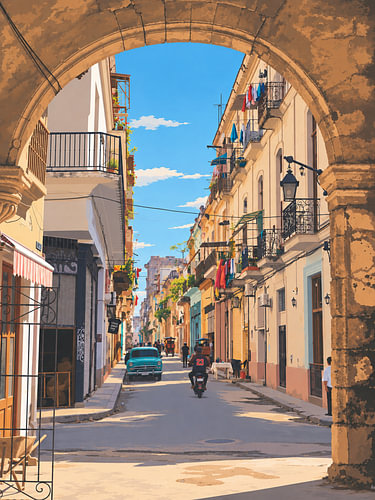 Peek-through street in Havana