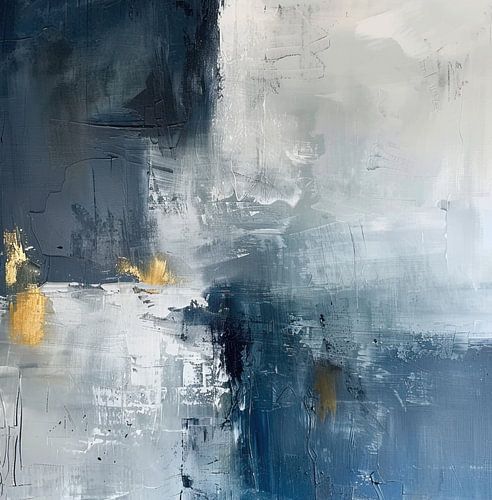 Gilded Shadows on Blue