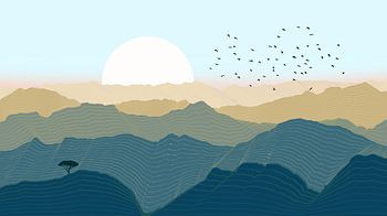 Abstract minimalist mountains