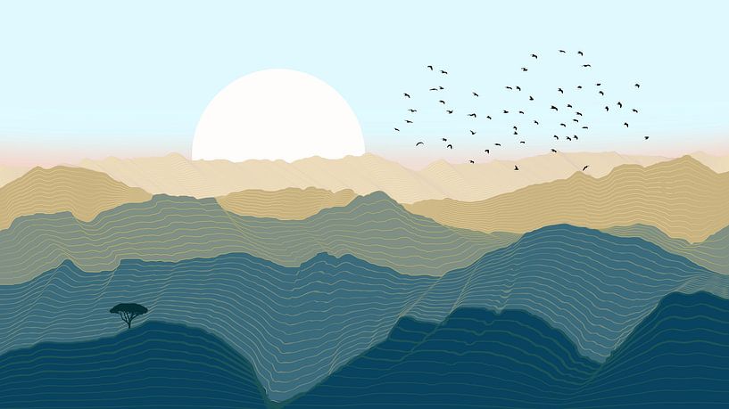 Abstract minimalist mountains by True Nature Art