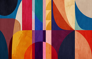 Farbenfrohe, vom Bauhaus inspirierte Formen
