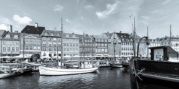 Nyhavn in Kopenhagen - Fotografie monochroom