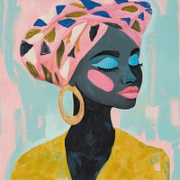 Gouache Mode Porträt Afrikanische Dame