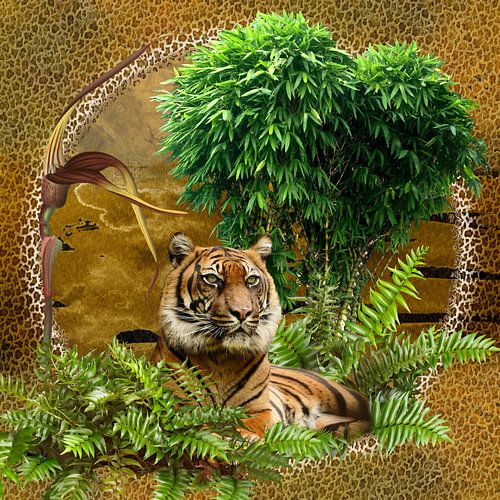 Tigre du Bengale en vert