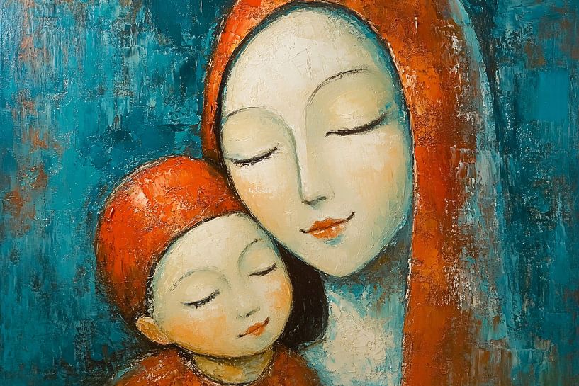 Warmly abstract mother and child by Imperial Art House