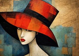 Woman with Hat 114.38 by Eye catching paintings