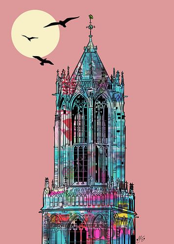 Domtoren Utrecht met vogels