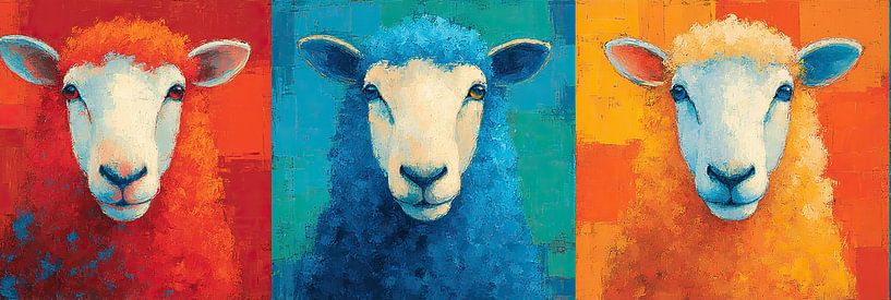 Kleurrijk Schaap van Abstract Schilderij