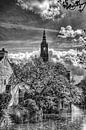 Westsingel en Lange Jan Historisch Amersfoort zwartwit by Watze D. de Haan thumbnail