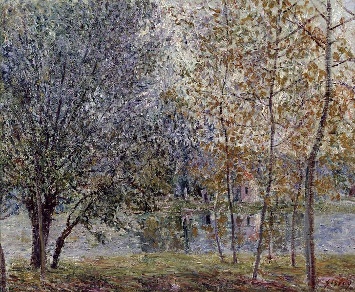 Alfred Sisley,The Loing Canal in the Spring by finemasterpiece