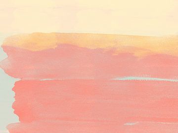 Abstract watercolor landscape in pastel colors