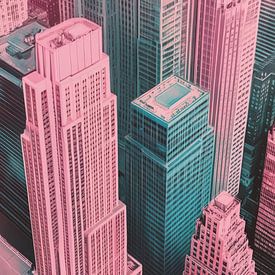 Retro New York Skyline van Thea