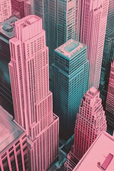Retro New York Skyline by Thea