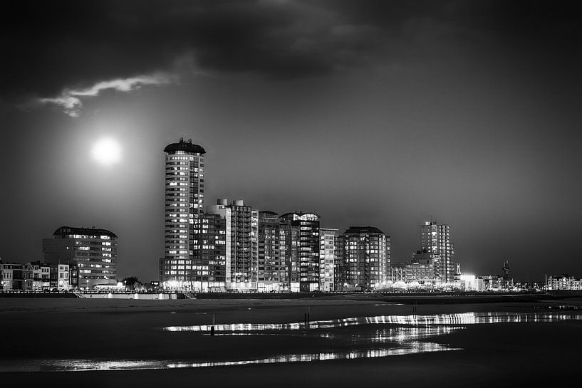 Vlissingen Skyline schwarz-weiß von Ingrid Van Damme fotografie