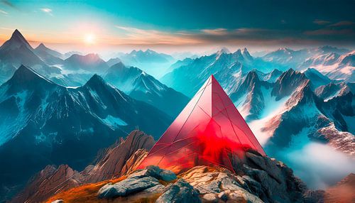 Bergen met sneeuw en wolken