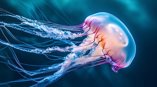 Anmutige Qualle schwimmt unter Wasser