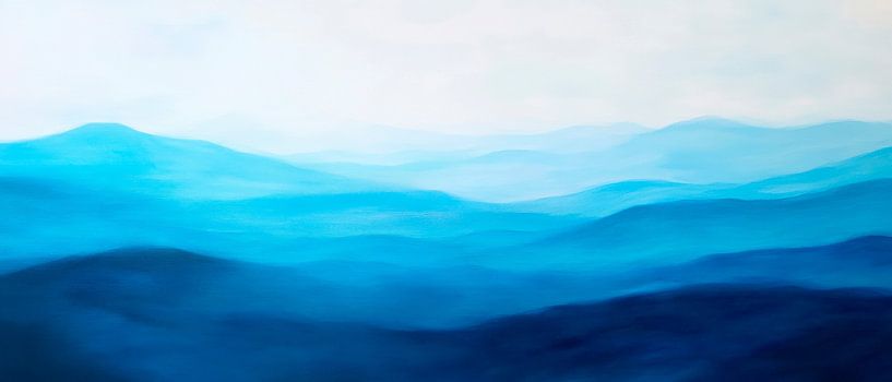 Blue mountain landscape - gentle waves by Poster Art Shop