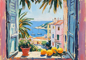Op Matisse geïnspireerd "Rush of colour in the morning"
