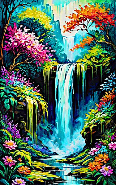 The magic waterfall of spring by DJF by Dean Jayson Freeman Art | Level Up your Home
