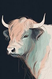 Porträt eines schottischen Highlanders von Patterns & Palettes