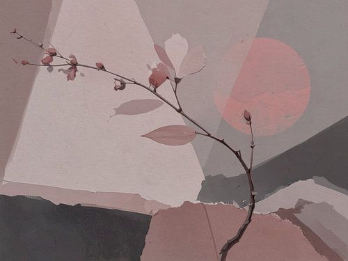 ZEN: Japanse bloesem. Minimalistische Wabi-Sabi kunst