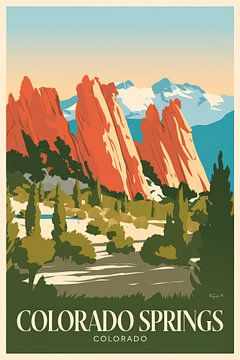 Colorado Springs, Colorado by Poster Art Shop