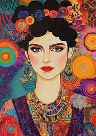 Feminism Portrait Latina Earrings Colourful by Niklas Maximilian