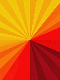 Abstrakte moderne radiale geometrische Sonne aus der Jahrhundertmitte - lebendiger Retro-Sonnenschliff