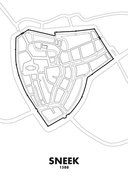 Stadskaart Sneek 1588 van STADSKAART