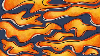 liquid heat waves in blue flow energy