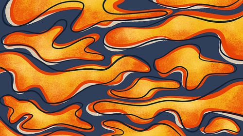 Flüssige Hitzewellen in blauer Strömungsenergie