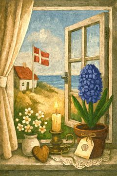 Hyggeliger Fensterblick auf Dänemarks Küste