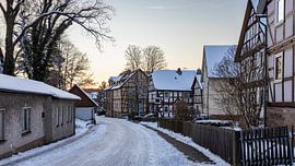 Herleshausen vakwerkhuizen in de winter