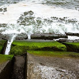 Wave breaking stones along the sea coast by JWB Fotografie