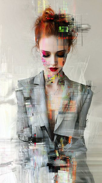 Geschäftsfrau mit rotem Haar im Business-Outfit von Frank Heinz