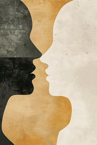 Abstracte silhouetten in harmonieuze contrasten