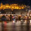 Heidelberg - Alte Brücke, Schloss und Altstadt bei Nacht von t.ART