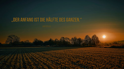 Het begin is de helft van het geheel.
