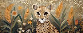 Flora Leopard von Wunderbare Kunst