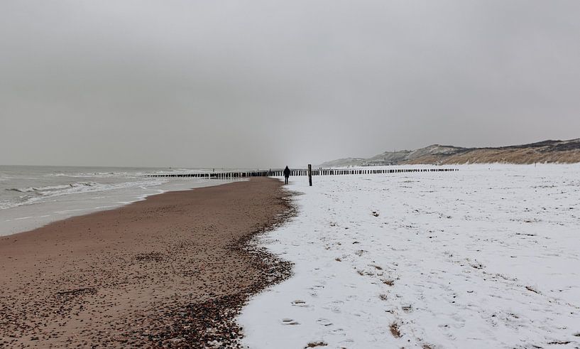 Snow, sand and water in Domburg by Percy's fotografie