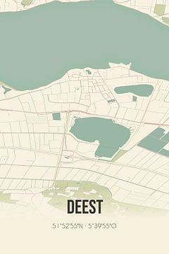 Vintage landkaart van Deest (Gelderland) van MijnStadsPoster