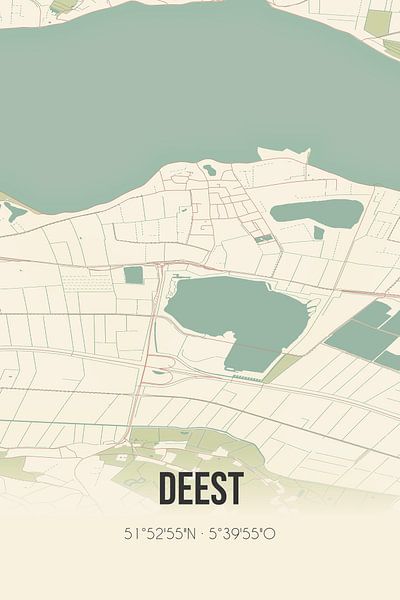 Carte ancienne de Deest (Gueldre) par Affiches de lieux