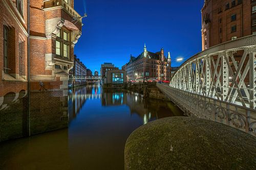 Hamburg - Blauw uur in de Speicherstadt